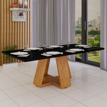 Imagem de Mesa Para Sala De Jantar 6 Lugares Vidro 4 mm Laqueado