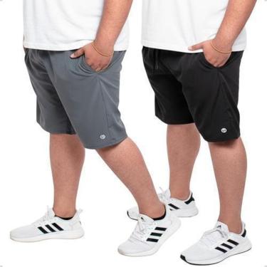 Imagem de Kit 2 Bermuda Plus Tactel Elastano Confortável Esporte Leve-Masculino