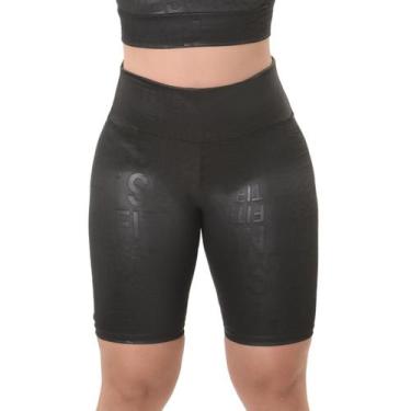 Imagem de Short Bermuda Fitness Feminio E M Modas, M, Preto