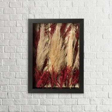 Imagem de Arranjo no Quadro Flores Secas Capim dos Pampas 21x30 - Pense Flores