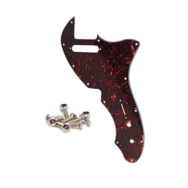 Imagem de ROZILO Placa para guitarra Thinline Pickguard com parafusos, peça de guitarra compatível com 69 Telecaster Thinline Dark Tortoise