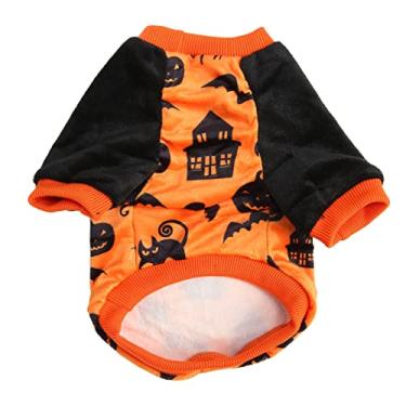 Imagem de Pssopp Dog Pet Halloween Pumpkin Costume Dog Pumpkin Jumpsuit Dog Funny Hoodies Pet Festival Costume Clothes Halloween Pumpkin Dog Clothes XL