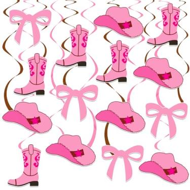 Imagem de umoni Chapéu Volute Elegante para Meninas Cowboy e Pingente de Laço Decoração Rosa Vaqueiro Oeste Menina Festa Botas Cowboy Menina Pingente Fita Elegante Suprimentos de Festa