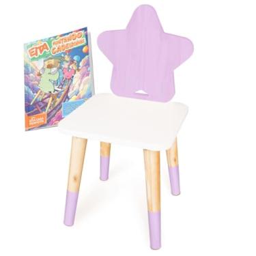 Imagem de Kit Livro Cadeira Infantil de Madeira Estrela - Lilás
