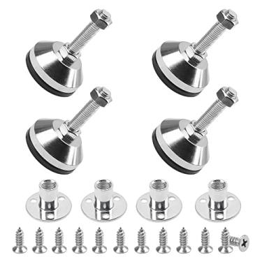 Imagem de Rrina 4 peças de pé nivelador de serviço pesado pé nivelador de pés ajustáveis para móveis, equipamentos mecânicos, bancada de trabalho (M12 x 50