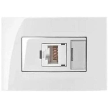 Imagem de 2 Pc Tomada Moveis Margirius Rj45 Branca Informática Cat5