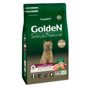 Imagem de Ração Golden Seleção Natural para Cães Sênior de Porte Pequeno Sabor F