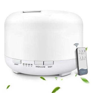 Imagem de Difusor Elétrico Aroma Ultrassônico com Led 300 ml Branco - MXM