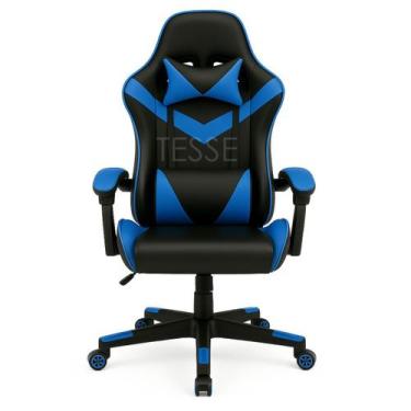 Imagem de Cadeira Escritorio Tesse Gamer Ergonômica E Reclinável, Azul