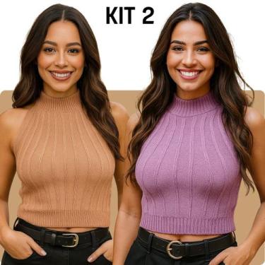 Imagem de Kit 2 Regatas Tricot Modal Alto Relevo - Vitrine Collection, Nude, Lav