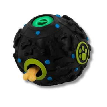 Imagem de Bola Petisco Interativa para Cães, 10 cm, Vinil, com Som Cachorro comer devagar