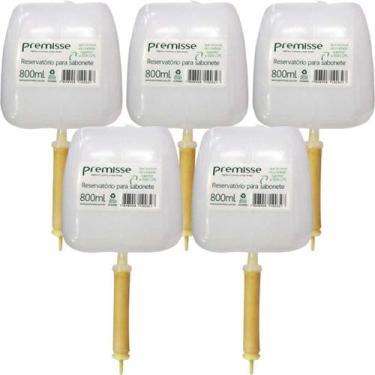 Imagem de Kit 5 Reservatorio 800Ml Premisse Saboneteira Porta Sabonete