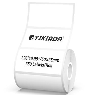 Imagem de YIKIADA Etiquetas térmicas brancas de vinil à prova d'água de 2,5 x 5 cm, adesivos autoadesivos para endereços, compatíveis com M110/M220, 350 peças