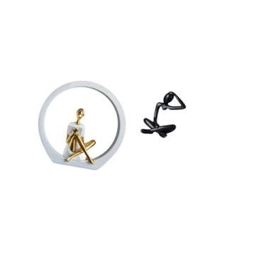 Imagem de Fenteer Estatueta de Pensadora, Estátua Feminina, Centro de Mesa, Quarto, Leitores, Presente, Estante, Escultura Abstrata de Fazenda, Coleção de Decora