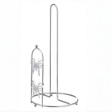 Imagem de Suporte Vertical para Papel Toalha Aço Inox Cromado 29cm Prático e Resistente Para Cozinha Churrasqueira Lavanderia Premium