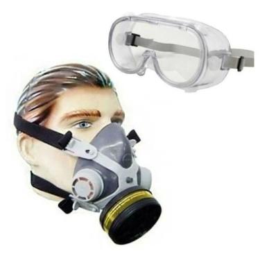 Imagem de Máscaras Respiratória 1/4 Facial + Filtros Gases + Óculos - plastcor