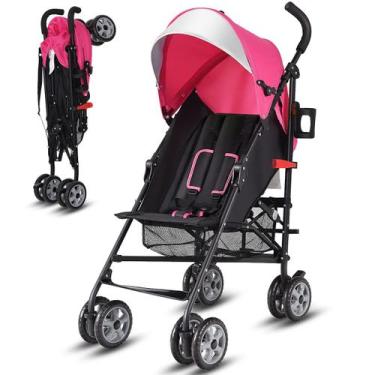 Imagem de Cochecito BABY JOY Ligero y Compacto para Viajar, Rosa
