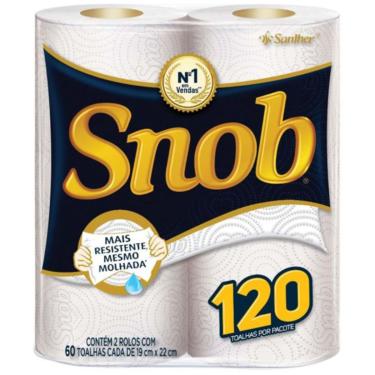 Imagem de Papel Toalha Snob Folha Dupla 19x20cm 2 Unidade