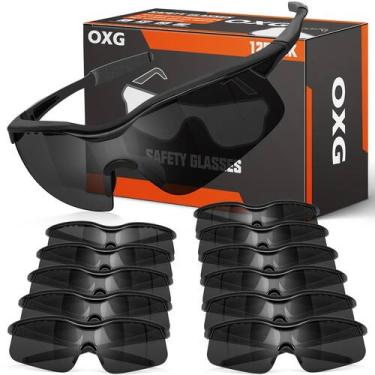 Imagem de Óculos de segurança OXG 12 pares, lente cinza, moldura preta