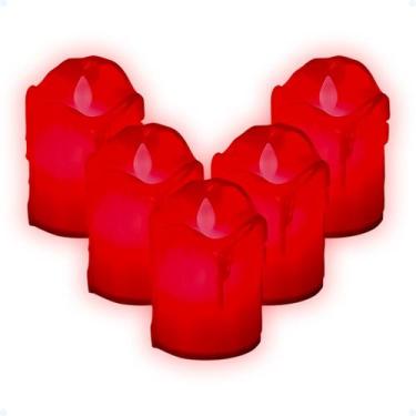 Imagem de Vela De Led Chama Viva Enfeite Natal Decoração De Mesa Kit 5 - Hxt, Ve