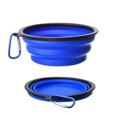 Imagem de Kit pote comedouro e bebedouro para pets viagem passeio 2 unidades - N