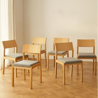 Imagem de Kit 6 Cadeiras para Sala de Jantar Madeira Maciça Less Amendoa