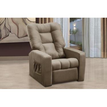 Imagem de Poltrona do Papai Reclinável Ibiza Suede Cappuccino Mirra Decor