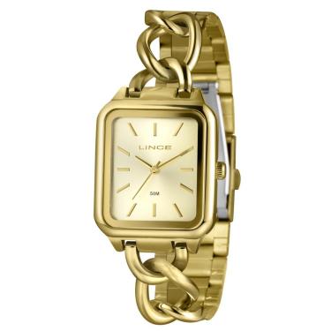 Imagem de Relógio Lince Feminino Ref: Lqg4825l30 C1kx Retangular Bracelete Dourado