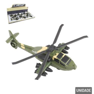 Imagem de Helicóptero Roda Livre de Plástico Militar - Tudo em Caixa