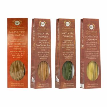 Imagem de Kit 4 Talharim Grão de Bico Ceres: Tradicional, Espinafre, Tomate, Funghi