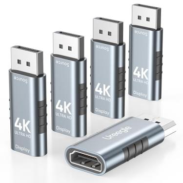 Imagem de Adaptador DisplayPort 4K para HDMI, conversor DP para HDMI banhado a ouro, compatível com PC, laptop, monitor, TV, projetor, GPU NVIDIA/AMD, desktop Dell/HP (4K@30HZ, 5 unidades)