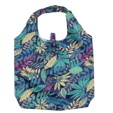 Imagem de Sacolas de compras reutilizáveis para mulheres, sacolas de compras de poliéster dobráveis extragrandes resistentes laváveis na máquina reutilizáveis para armazenamento de viagem, uso diário, estampa