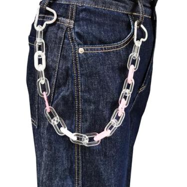 Imagem de Hongvarey Bolso para calças, corrente acrílica, hip hop, jeans, corrente colorida, calça, corrente, acessório para joias corporais, Medium, Plástico, Sem Pedra Preciosa