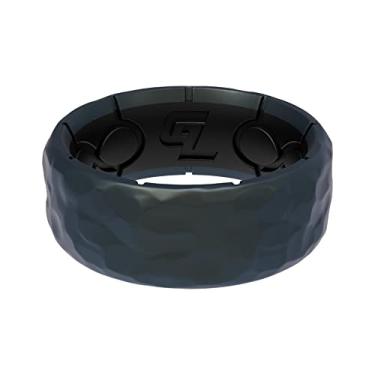 Imagem de Groove Life Zeus Anel de silicone martelado respirável anéis de casamento de borracha para homens, cobertura vitalícia, design exclusivo, anel de ajuste confortável, 11, Silicone, Sem pedra preciosa