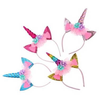 Imagem de Bandana de unicórnio KALLORY para mulheres e meninas (conjunto de 4)