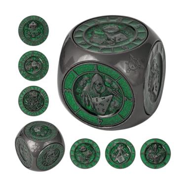 Imagem de IUSTIDIE Spinner Dice Set D4, D6, D8, D10, D12, D20, D% – Unique Metal D&D Dice Set with Goblin Monster Designs for TTRPG