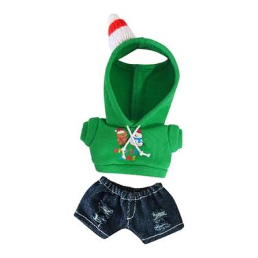 Imagem de Esquirla Conjunto de roupas natalinas para bonecas, fantasias fofas e estilosas para o Natal, aniversários, faça você mesmo, adereços para fotos, fantasias e, Moletom Verde