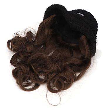 Imagem de Zhjvihx Peruca de Chapéu de Balde, Hat de Peruca Encaracolada Portátil de Seda de Alta Temperatura para Viajar para Mulheres