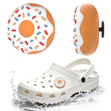 Imagem de Suporte de sapato à prova d'água compatível com AirTag, suporte oculto de silicone, pingentes de sapatos compatíveis com Apple Air Tag Tracker, antiperda para crianças, bebês, idosos (laranja branco)