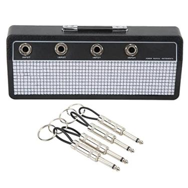 Imagem de Zhjvihx Suporte para Chave Amplificador de Guitarra, Caixa de Armazenamento de Chaveiro de Metal de Grande Capacidade, Economiza Espaço, Fácil de Instalar para Estúdio de Gravação para Casa