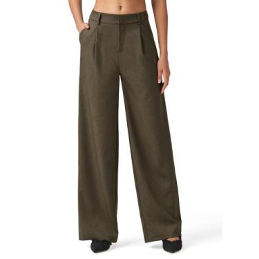 Imagem de Calças de trabalho Willit Wide Leg High Waist Tawny para mulheres