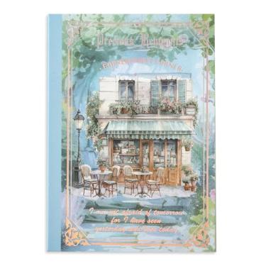 Imagem de Auguro Adesivos de scrapbook Coffee Shop 36 folhas 200 adesivos Washi pré-cortados para diário PET adesivo transparente 18 folhas de papel de scrapbook decorativo ou artesanato DIY artes e projetos de