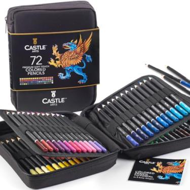 Imagem de Castle Art Supplies 72 Coloured Pencils Zip-Up Set - Easy Zipper Case to Store and Protect Your Colouring Pencils