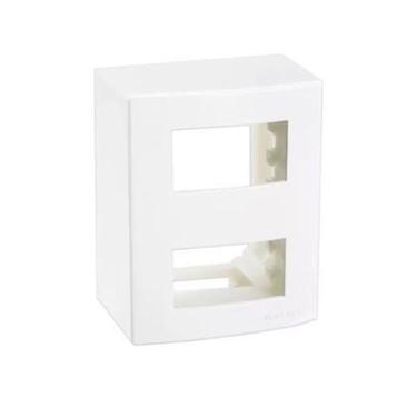 Imagem de Caixa Sobrepor 95x75 2postos Sep C/ Suporte Branco Sleek - MARGIRIUS