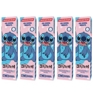 Imagem de 5x Gel Dental Infantil Stitch Sabor Morango 50g -dentalclean