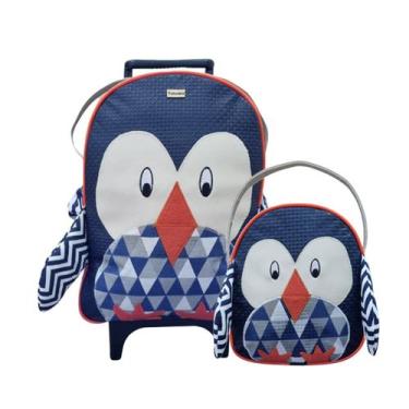 Imagem de Mochila De Rodinhas Infantil Bichinho com Lancheira Escolar Tam. G - L