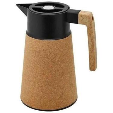 Imagem de Garrafa Térmica 1 Litro Wincy Casa - Cor Marrom Com Preto