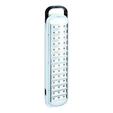Imagem de Luminária de Emergência LED Recarregável, 42 LEDs, Branco Frio 5000K, Bivolt, 31x8cm, Bateria 2400mAh, 10h Autonomia, 2 Modos de Iluminação, com Alça