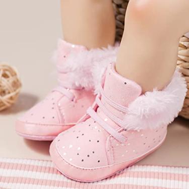 Imagem de Botas para bebês meninos meninas meninos aconchegantes quentes inverno neve antiderrapante sola macia infantil infantil pré-andador, A01/Rosa, 12-18 Months Toddler