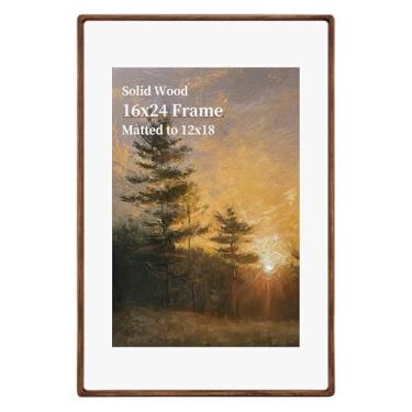 Imagem de CULER Moldura para fotos de 40,6 x 61 cm, exiba imagens 30,5 x 45,7 cm com tapete ou 40,6 cm x 61 cm sem, moldura rústica de madeira de fazenda com vidro verdadeiro, molduras para galeria de parede